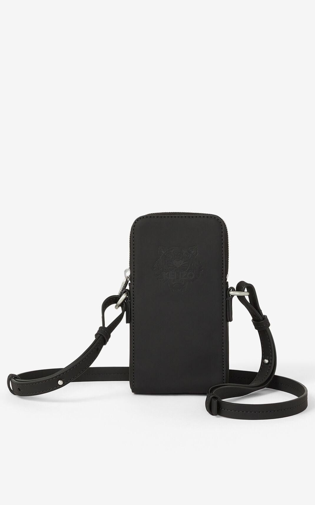 Kenzo Preppy Tiger crossbody phone case Omuz Çantası Bayan Siyah | 6315-BGKQS